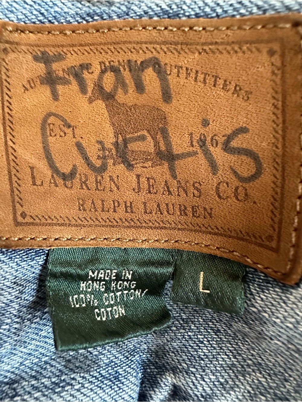 VTG 90’s RALPH LAUREN Jeans Co. Denim Jean Trucker Jacket Women’s Sz L Heritage - Picture 3 of 12